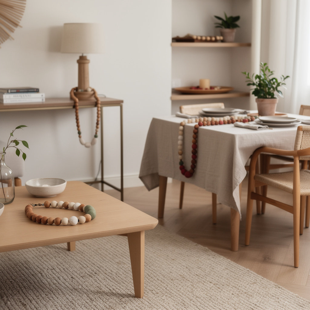 Azzallix colares decorativos de mesa em diferentes contextos de decoração boho e moderna